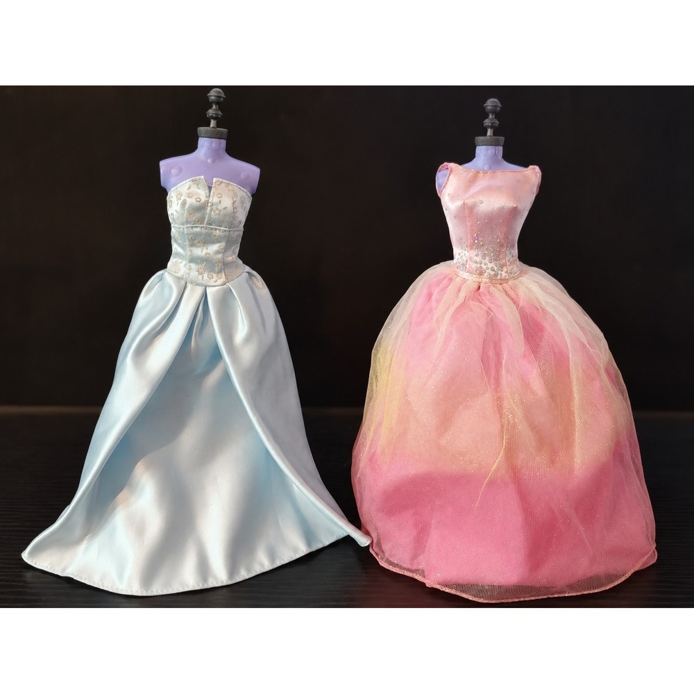 Barbie Fashion Avenue Awards Dinner Dazzle 28144 & 1999 Rainbow Princess Dresses